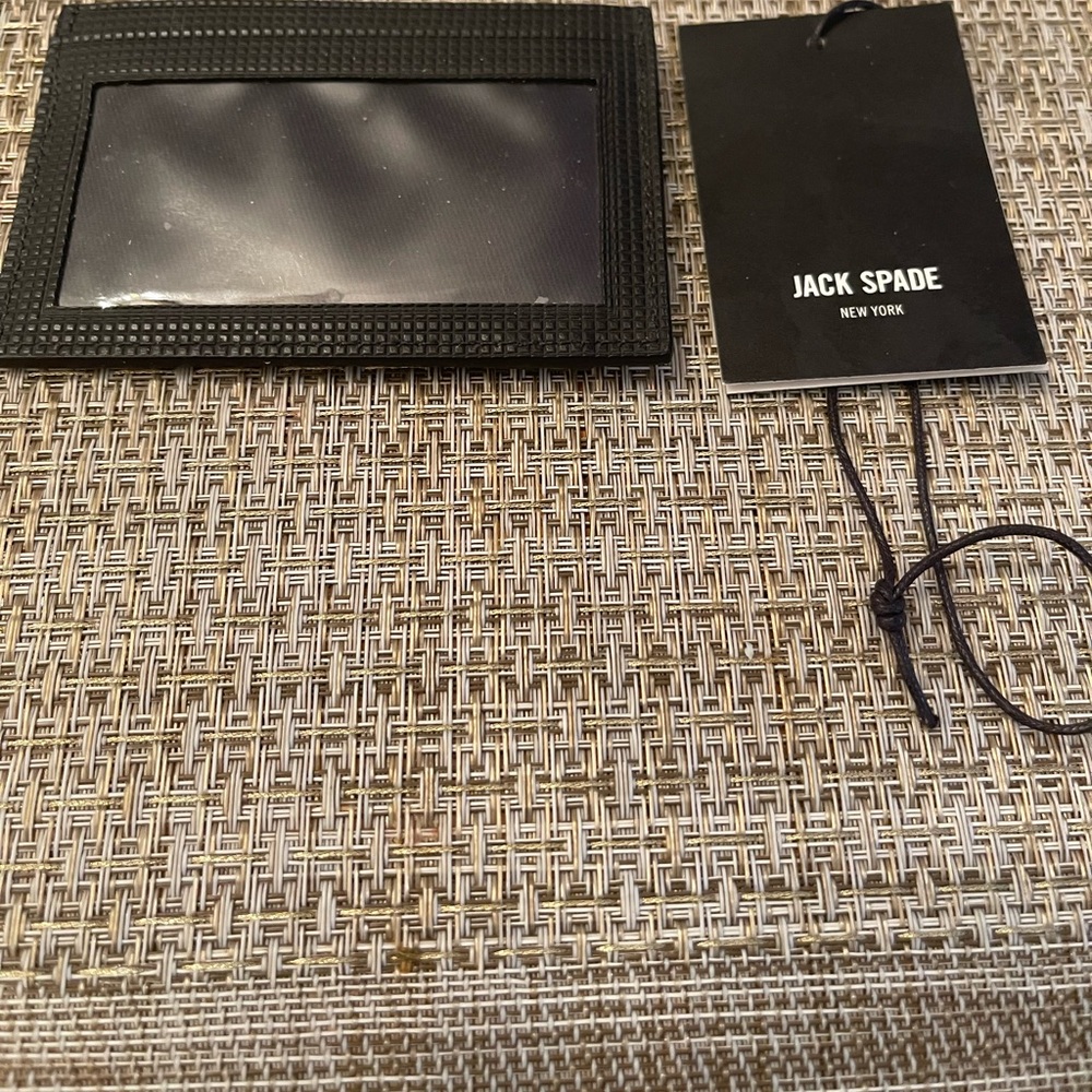 NEW WITH TAG JACK SPADE BLACK ID WALLET CREDIT CARD